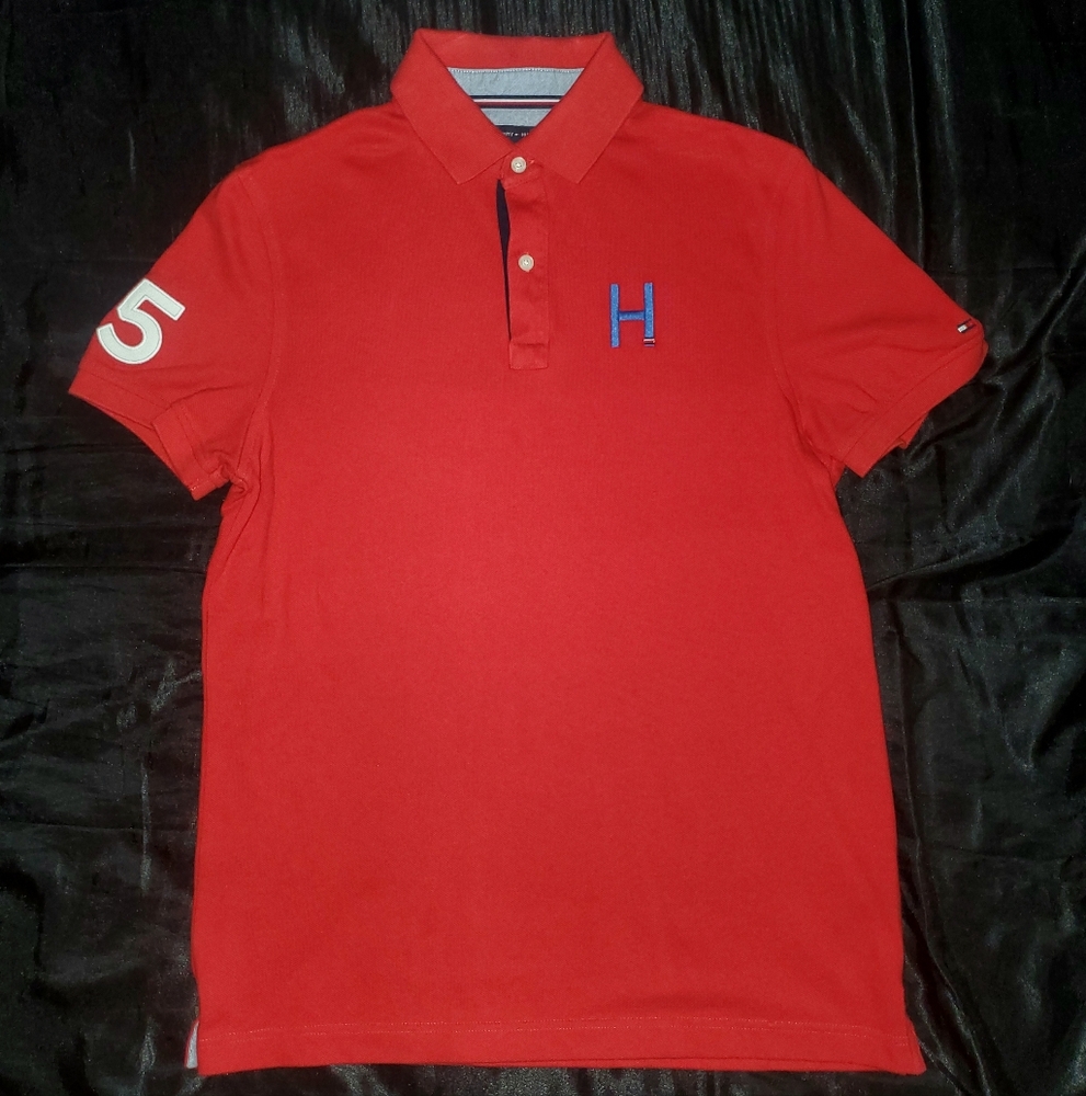 Tommy Hilfiger Custom Fit Coupe Sur Mesure Polo Shirt, Red, Medium